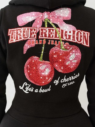 CHERRY SHRUNKEN ZIP HOODIE