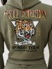 TIGER LOGO SHRUNKEN ZIP HOODIE