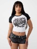 AIRBRUSH RUCHED RAGLAN BABY TEE