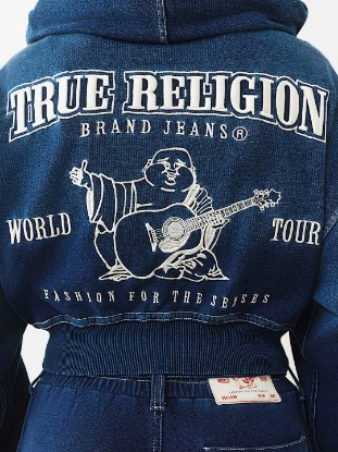 WASHED INDIGO PULLOVER HOODIE