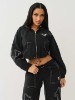 SHRUNKEN BIG T NYLON ZIP HOODIE