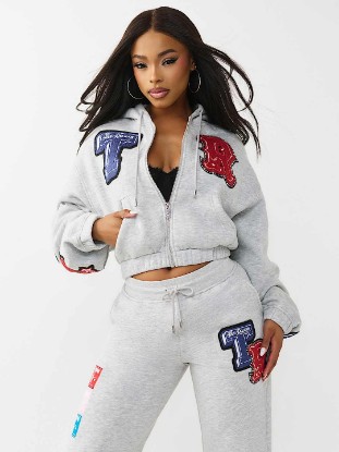 CRYSTAL PATCH GIRLFRIEND ZIP HOODIE