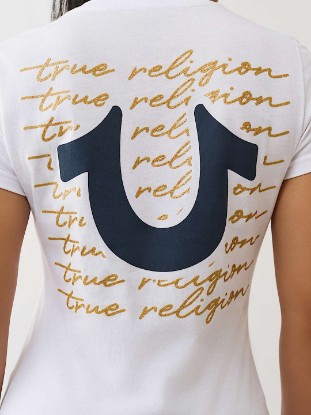 SCRIPT LOGO V NECK TEE