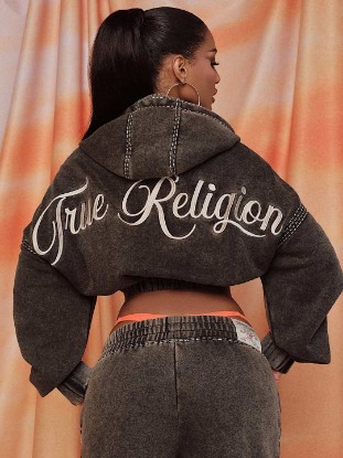 SUPER T WASHED RELAXED GIRLFRIEND ZIP HOODIE