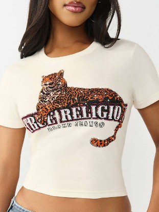 CRYSTAL LEOPARD LOGO BABY TEE