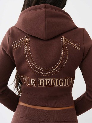 RAINBOW STITCH HORSESHOE SHRUNKEN ZIP HOODIE