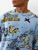 BOXY KNIT GRAFFITI GRAPHIC TOP