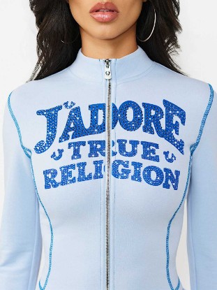 CRYSTAL J'ADORE TERRY ZIP-UP JACKET