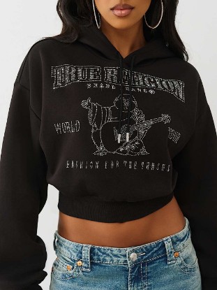 CRYSTAL LOGO SHRUNKEN HOODIE