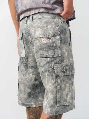 VINNY BIG T TIE-DYE CAMO ULTRA BAGGY CARGO SHORT