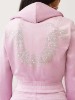 CRYSTAL HORSESHOE VELOUR ZIP HOODIE
