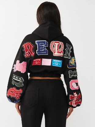 CRYSTAL PATCH GIRLFRIEND ZIP HOODIE