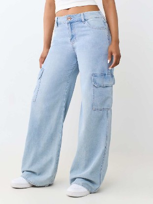 BOBBI MID RISE BAGGY CARGO JEAN