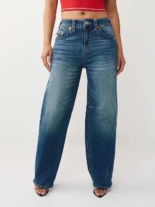 BAILEY MID RISE FLAP BARREL JEAN