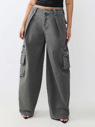 PLEATED BARREL BIG T CARGO JEAN
