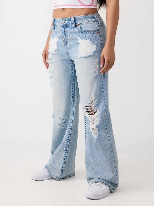 BOBBI MID RISE BIG T DISTRESSED BAGGY JEAN
