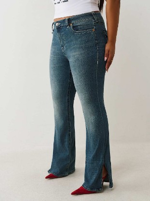 PLUS BECCA MID RISE SIDE SLIT HEM BOOTCUT JEAN