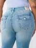 PLUS BECCA MID RISE BIG T TATTOO FLAP BOOTCUT JEAN