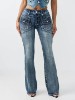 BECCA MID RISE RETRO POCKET FLAP BOOTCUT JEAN