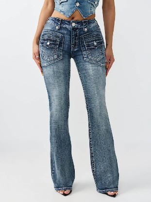 BECCA MID RISE RETRO POCKET FLAP BOOTCUT JEAN