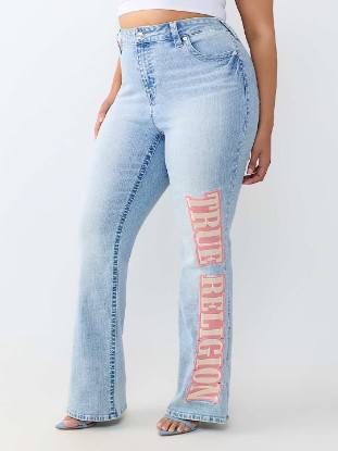 PLUS BECCA MID RISE ARCHED LOGO  BOOTCUT JEAN