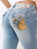 BECCA MID RISE TIGER SUPER T FLAP BOOTCUT JEAN