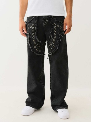 VINNY STUDDED HORSESHOE APPLIQUE ULTRA BAGGY JEAN