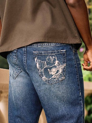 VINNY EMBROIDERED BUDDHA POCKET ULTRA BAGGY JEAN