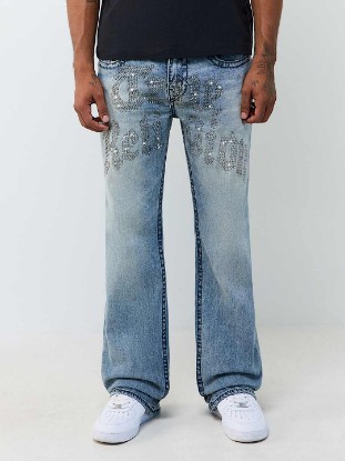 BILLY BIG T CRYSTAL SCRIPT FLAP BOOTCUT JEAN 32"