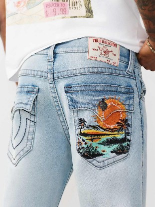RICKY EMBROIDERED POCKET BIG T STRAIGHT JEAN 34\"