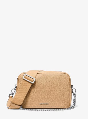 Picture of Bryant Medium Signature Logo Camera Crossbody Bag in PEANUT
