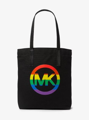 Picture of PRIDE Rainbow Logo Cotton Tote Bag in BLACK