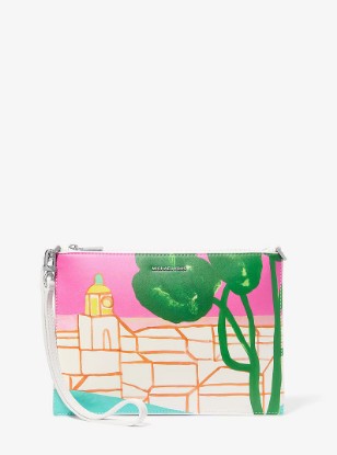 Picture of Michael Kors X Christina Zimpel Jet Set Extra-Large Convertible Wristlet in RASPBERRY MULTI