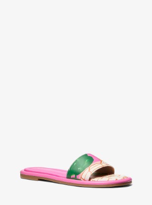 Picture of Michael Kors X Christina Zimpel Dana Slide Sandal in BRIGHT PINK MLT