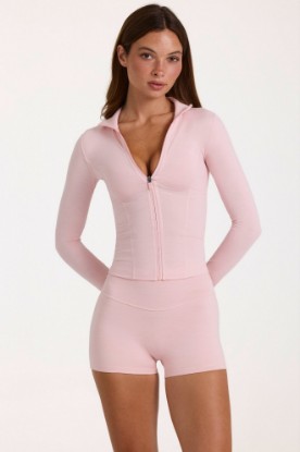 Picture of Soft Active Zip-Up Jacket in Blush Marl