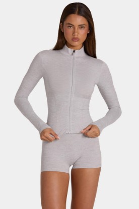 Picture of Soft Active Zip-Up Jacket in Grey Marl