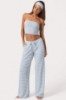 Picture of Ribbed Jersey Low-Rise Trousers in Blue Stripe