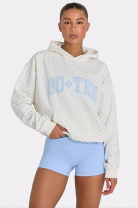 Picture of Oversized Applique Hoodie in Coconut Polka Dot