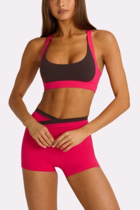 Picture of Soft Active Wrap Waist Shorts in Hot Pink