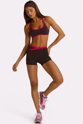 Picture of Soft Active Wrap Waist Shorts in Truffle