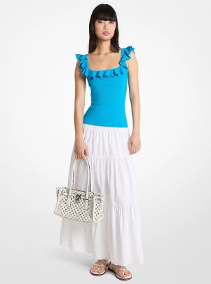 Picture of Ruffled Stretch Viscose Tank Top