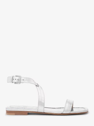 Picture of Bridgette Metallic Crocodile Embossed Leather Sandal