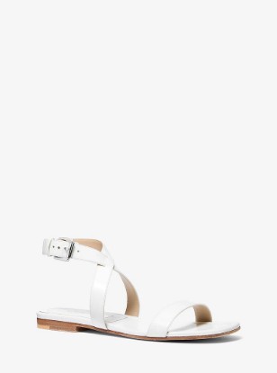 Bridgette Leather Sandal in OPTIC WHITE | Michael Kors