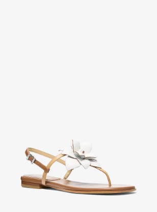 Picture of Jacie Floral Embellished Leather T-Strap Sandal