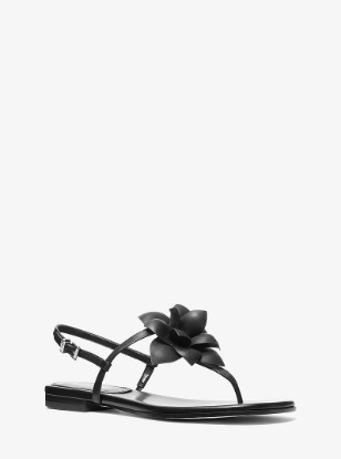 Picture of Jacie Floral Embellished Leather T-Strap Sandal