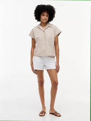 Picture of Striped Poplin Camp Shirt