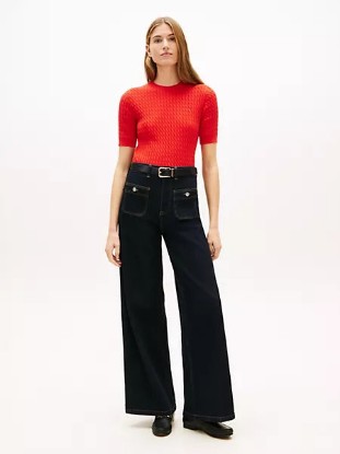 Picture of High-Rise Stretch Wide Leg Utility Jean