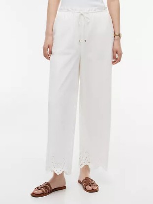 Picture of Embroidered Eyelet Cropped Pull-On Pant