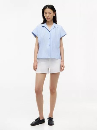 Picture of Striped Poplin Camp Shirt