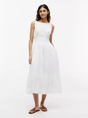 Picture of Tiered Seersucker Midi Dress